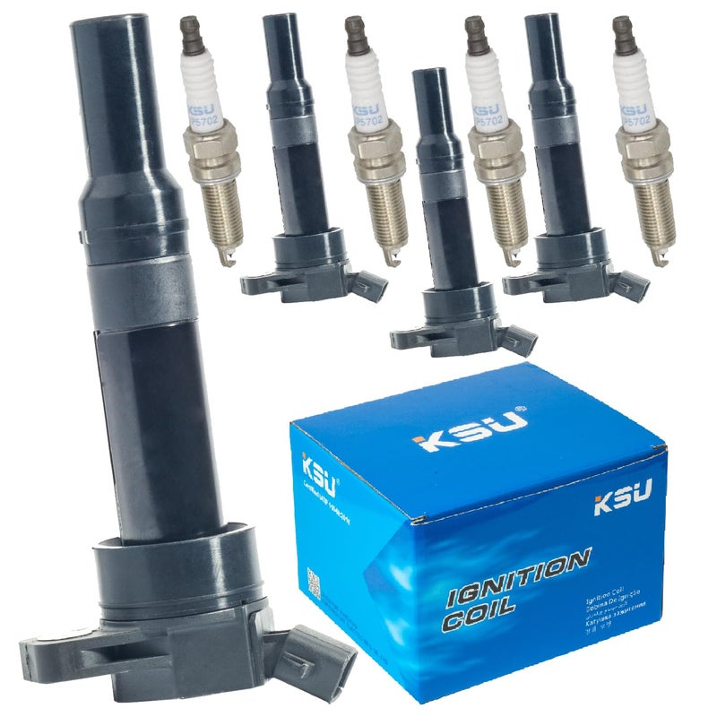 KSU Ignition Coil Pack with Iridium spark plug for Kia Soul Forte Forte5 Hyundai Tucson Elantra Elantra GT (1.8L 2.0L ONLY) 2011-2016 Replacement for UF651 5C1861 C1804 1788511 273002E000(4 set) - Image 1